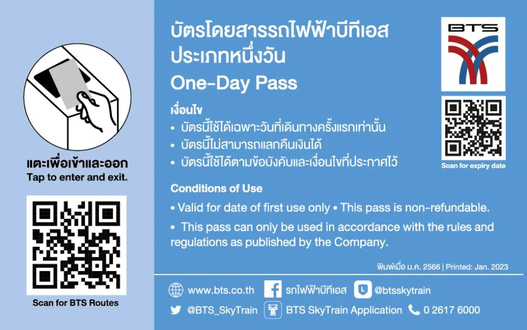 Bangkok BTS Skytrain One-Day Pass