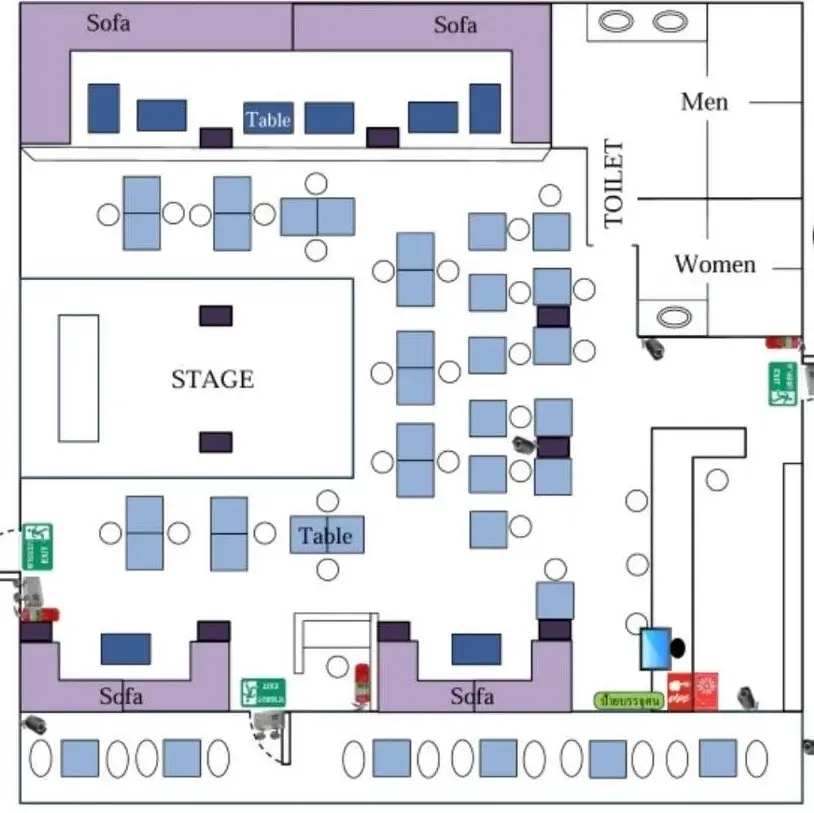 gay bar indoor seating plan