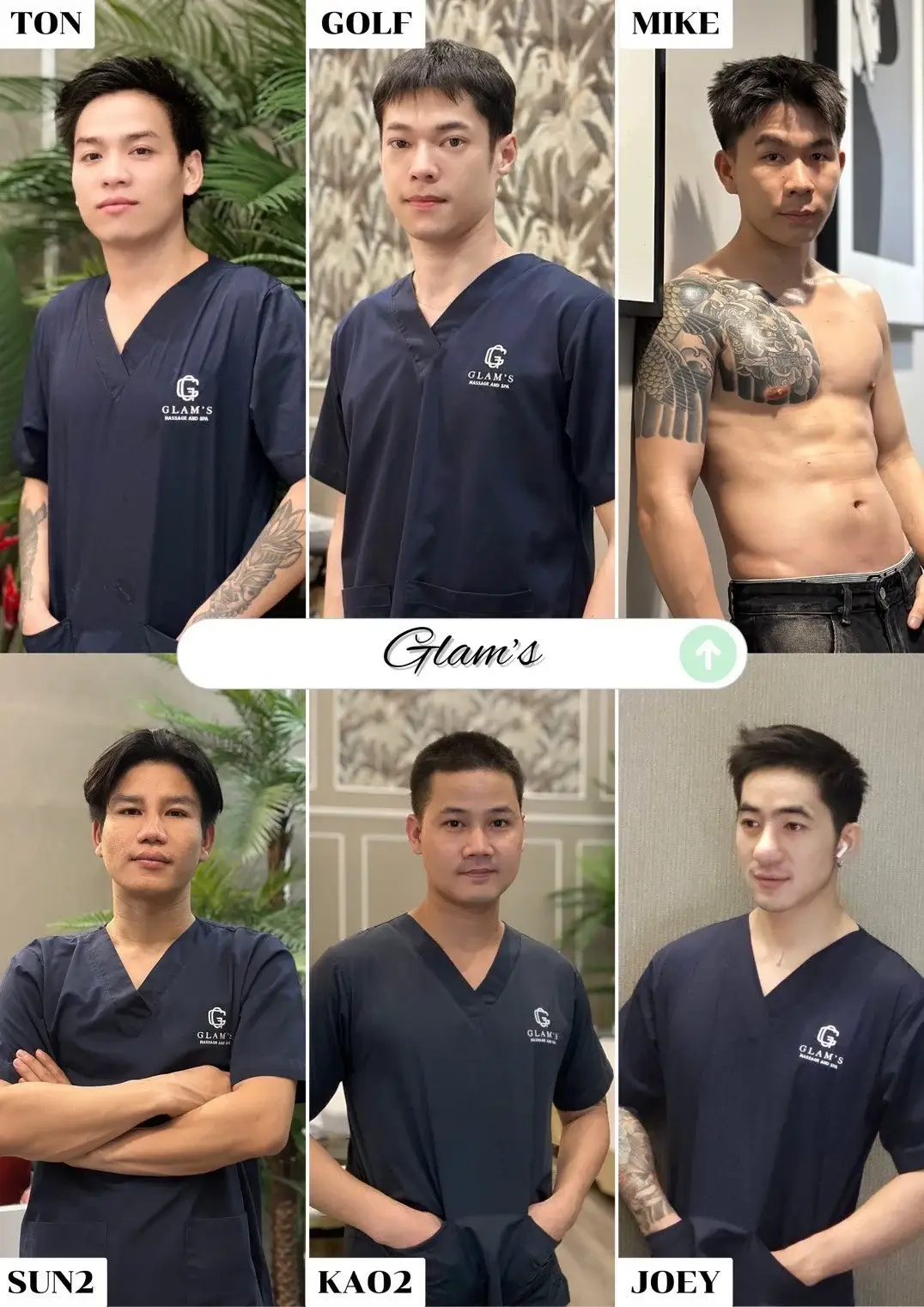 'Boys in 'Glam's Massage