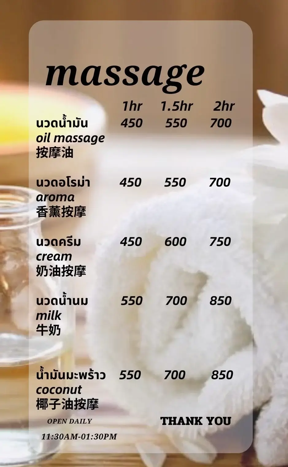 Home Massage Price