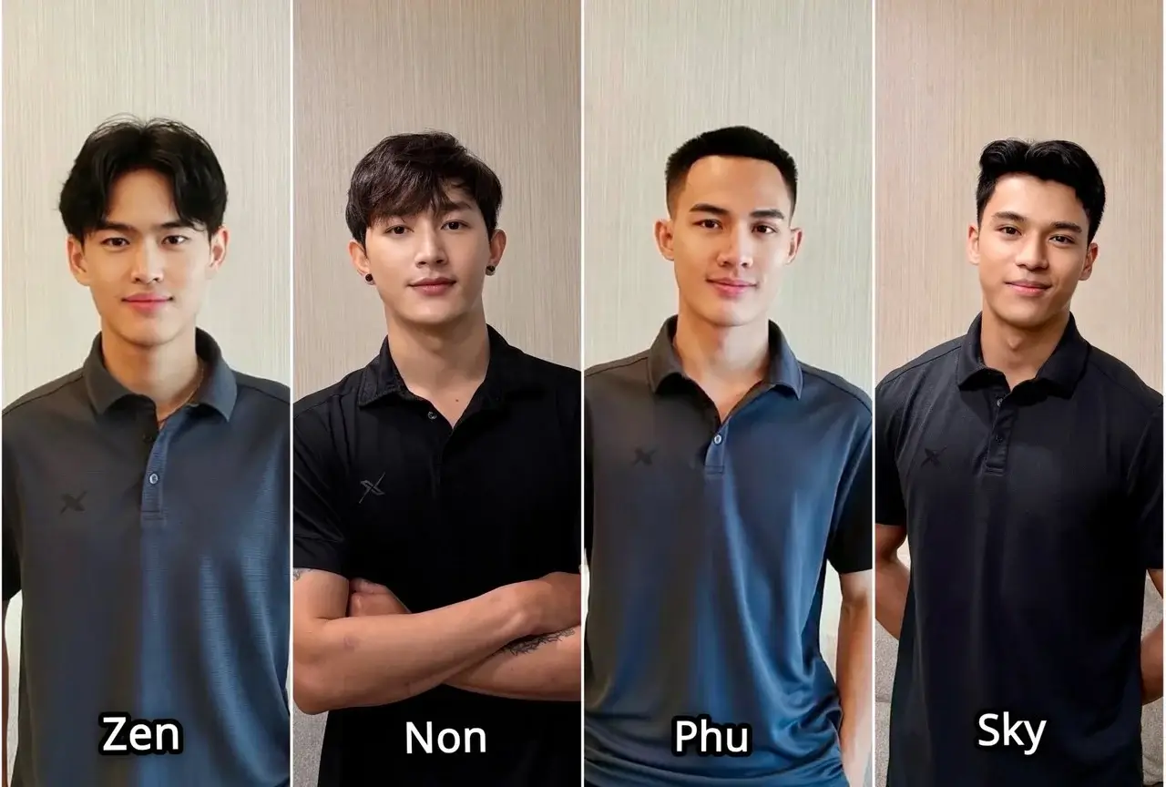 Team photo of therapists at Pulalai Massage CNX gay massage in Chiang Mai