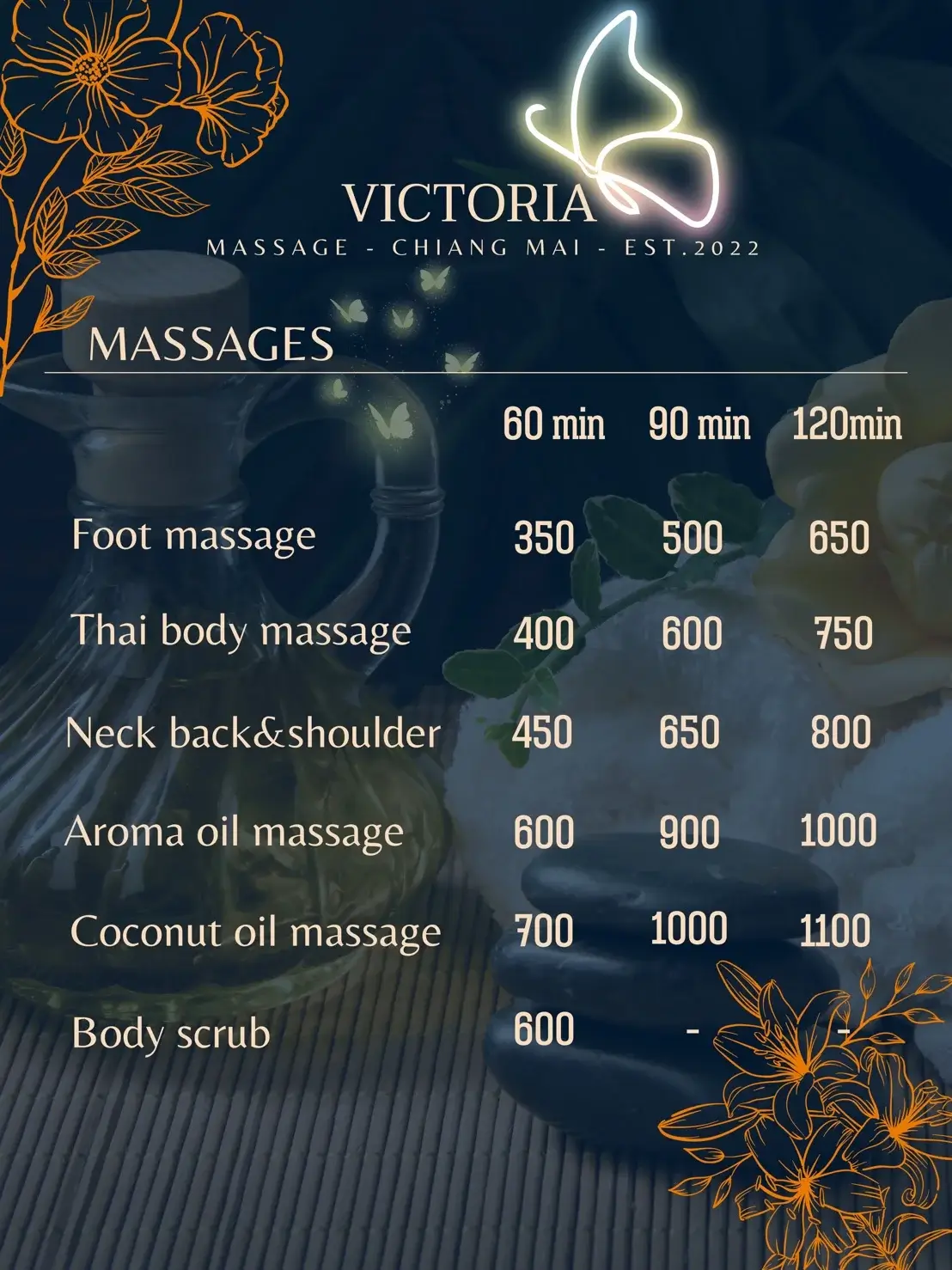 victoria massage price